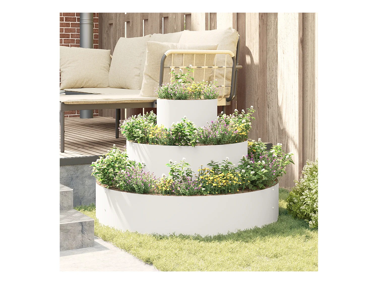 Grande pentola di metallo in acciaio/acciaio verniciato a polvere bianca grande