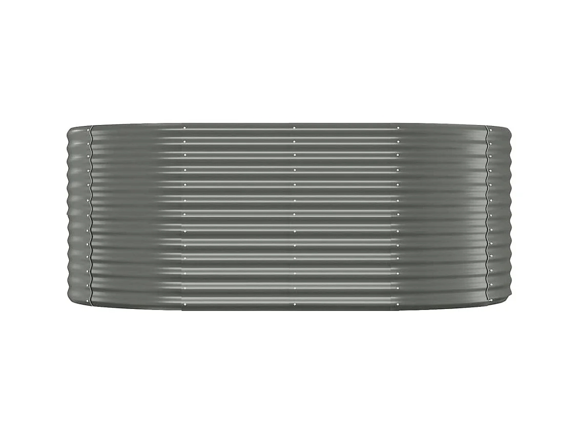 Verhoogd tuinbed gepoedercoat staal 175x100x68cm grijs