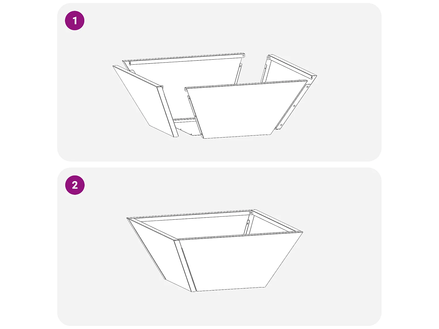 Zwarte metalen pot 35 x 35 x 15 cm Duurzaam vierkant modern