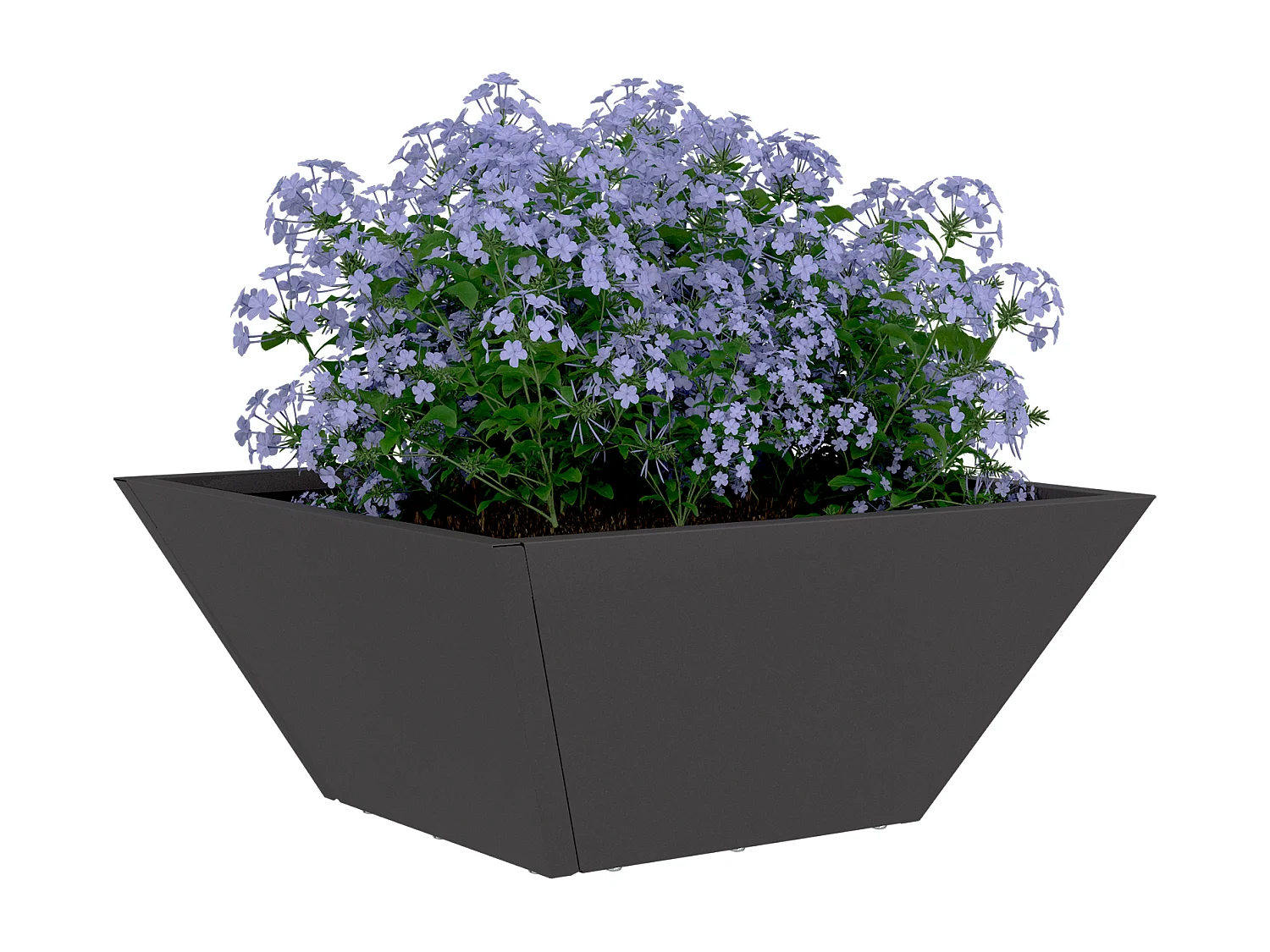 Pot en Métal Noir Métal 35 x 35 x 15 cm Durable Carré Moderne