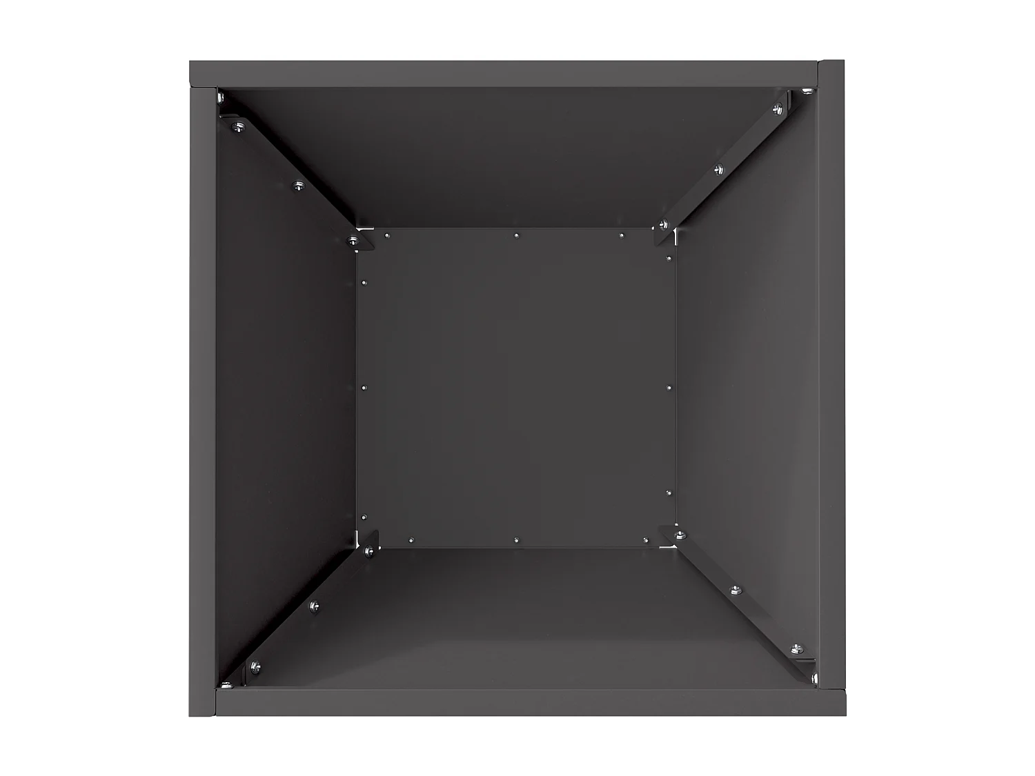 Pot en Métal Noir Métal 35 x 35 x 15 cm Durable Carré Moderne