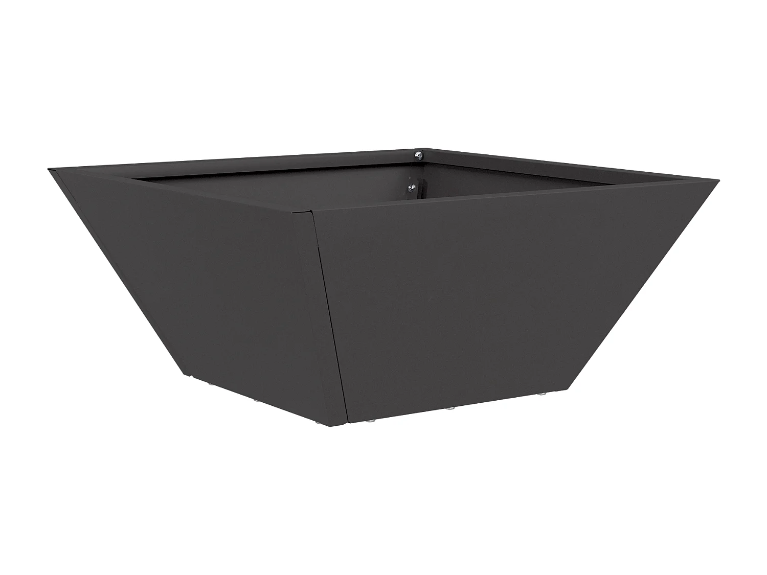 Zwarte metalen pot 35 x 35 x 15 cm Duurzaam vierkant modern