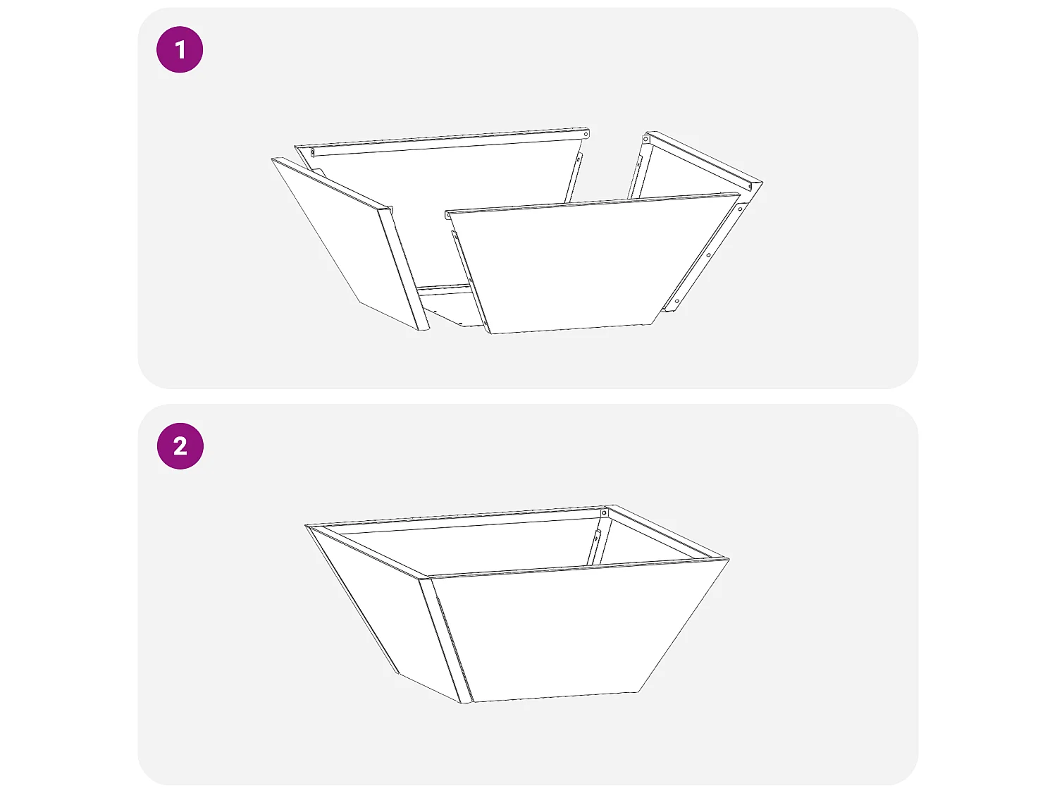 Zwarte metalen pot 35 x 35 x 15 cm Duurzaam vierkant modern