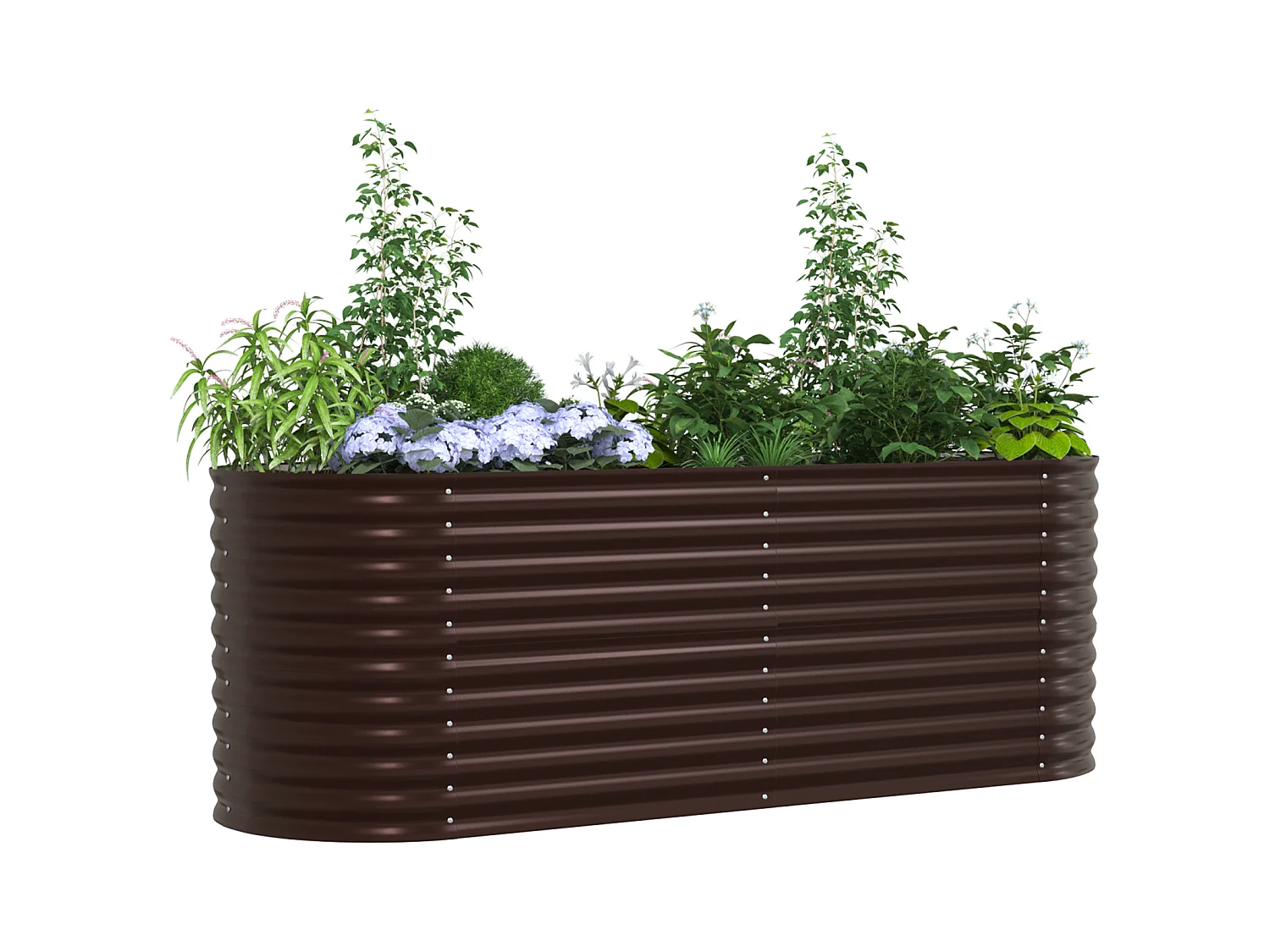 Bac de jardin surélevé marron 240x80x81 cm en acier galvanisé