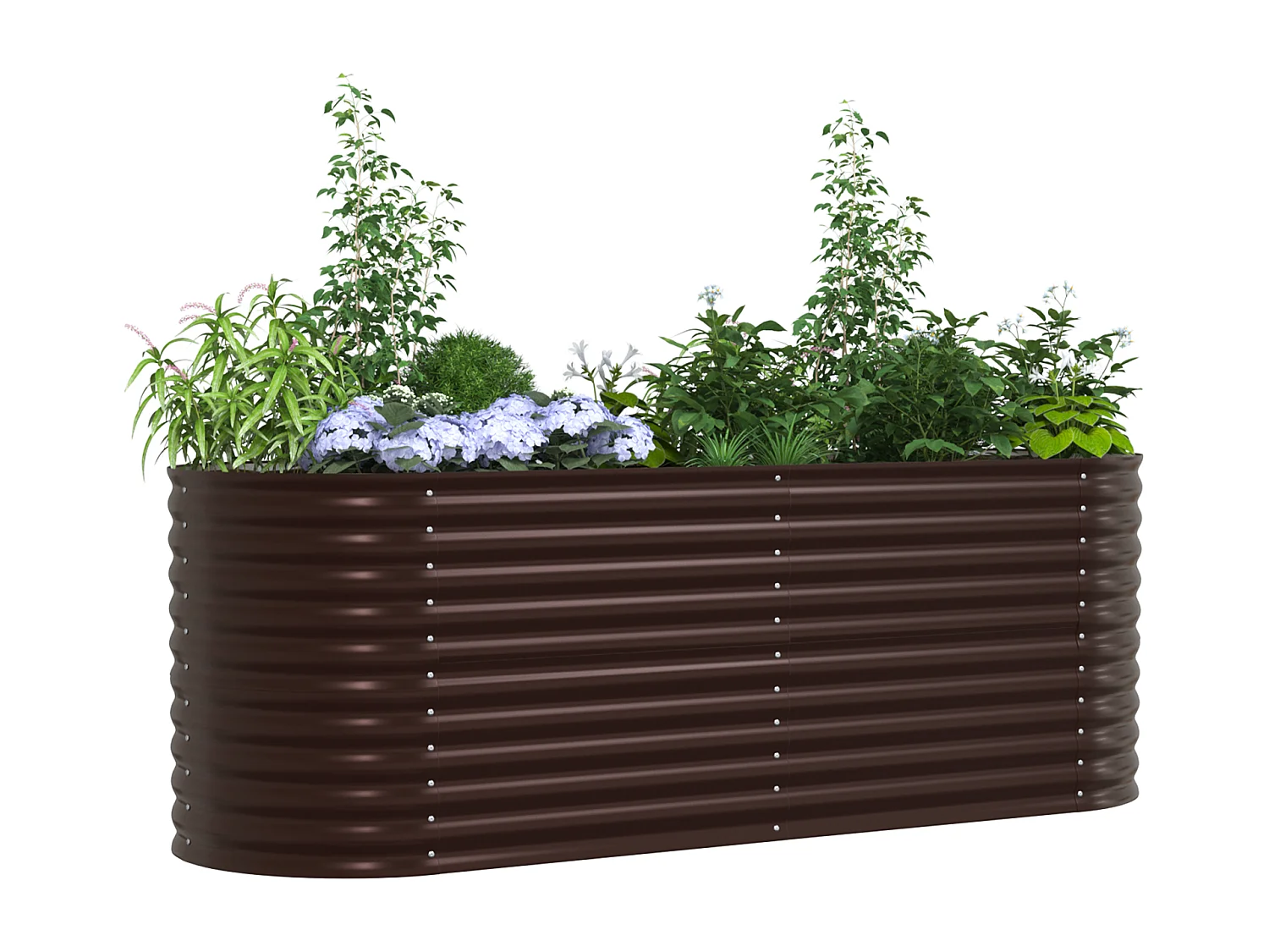 Bac de jardin surélevé marron 240x80x81 cm en acier galvanisé