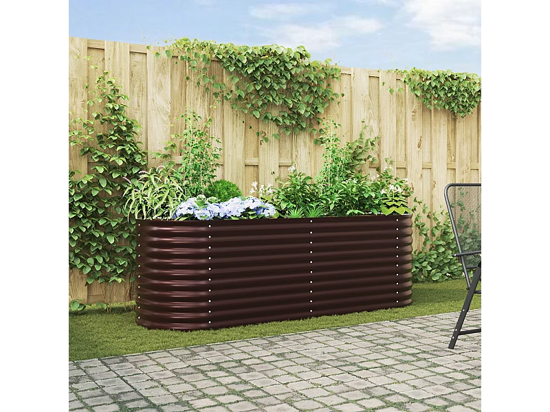 Letto rialzato marrone 240x80x81 cm in acciaio zincato