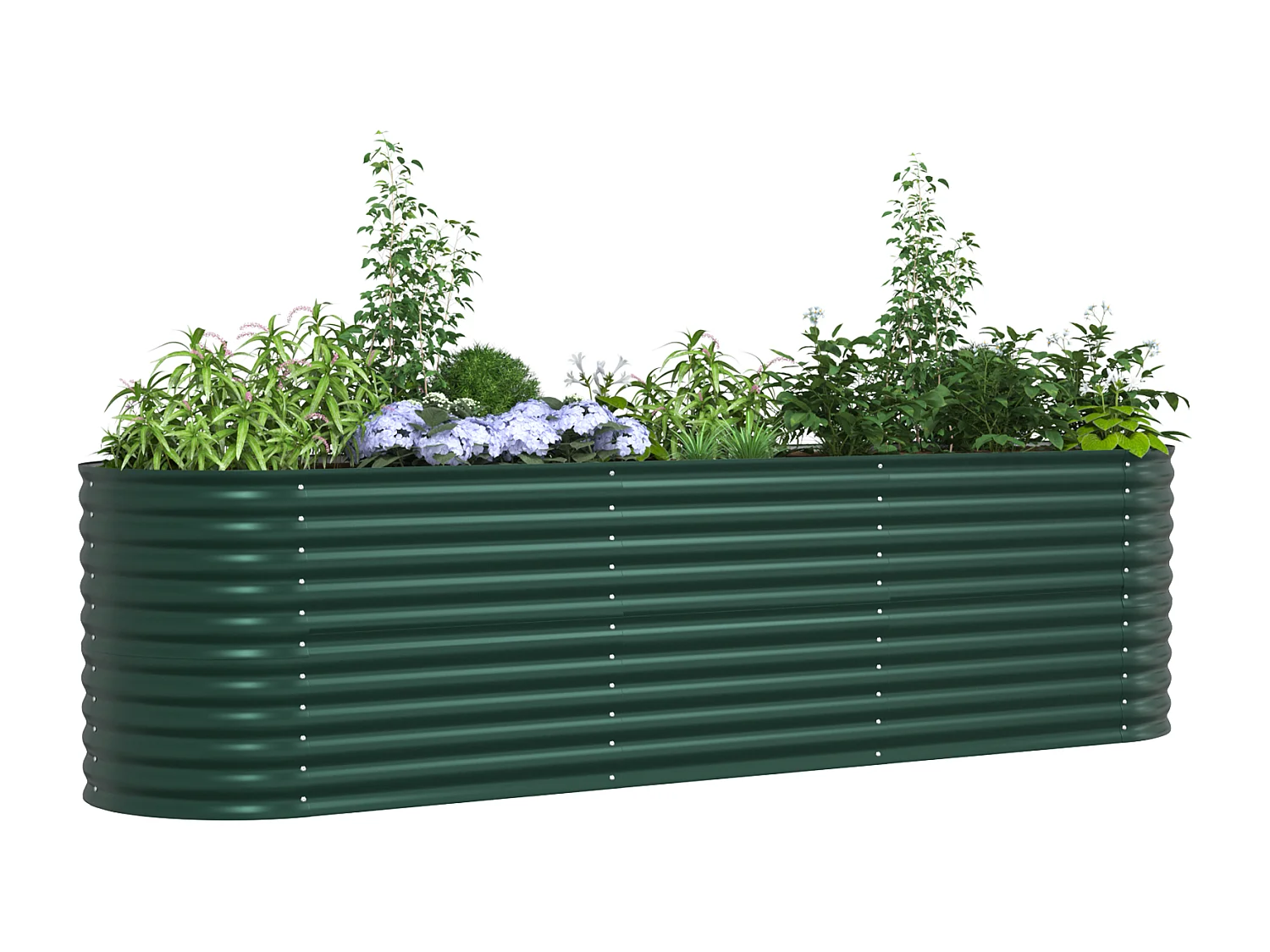 Jardin surélevé vert 320x80x81 cm en acier galvanisé
