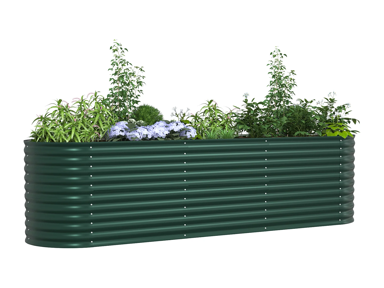 Jardin surélevé vert 320x80x81 cm en acier galvanisé