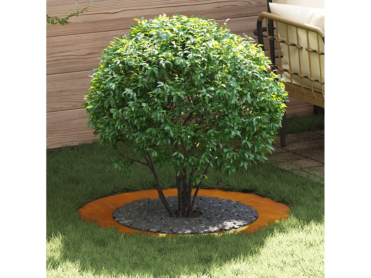 Cache-pot en acier corten Acier corten Grand