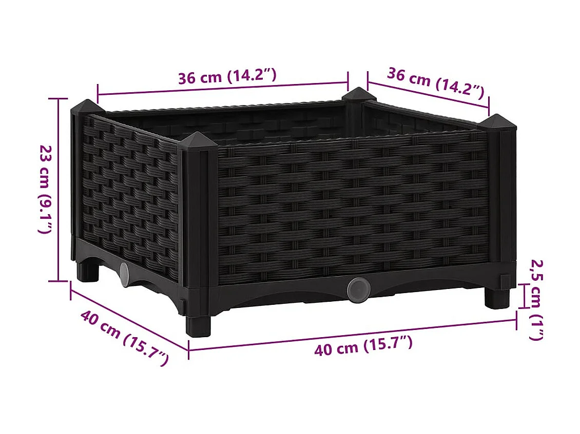 Letto rialzato 40x40x23 cm Polipropilene