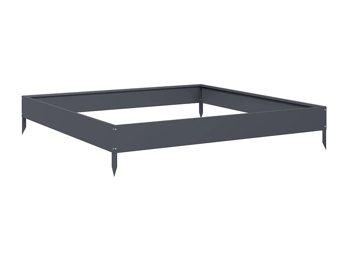 Letto rialzato antracite 100x100x18,5 cm in acciaio