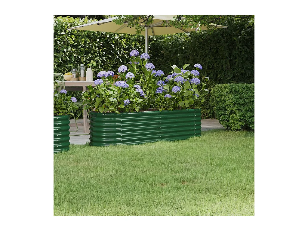 Lit surélevé de jardin Acier enduit de poudre 152x40x36 cm Vert