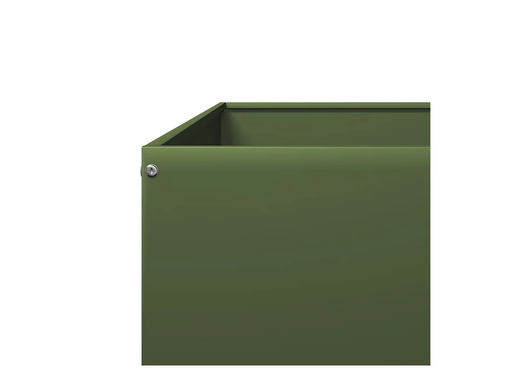 Aiuola rialzata verde oliva 100x100x18,5 cm in acciaio