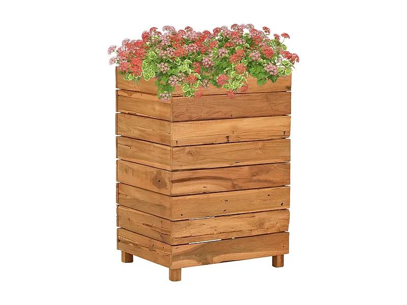 Letto rialzato 50x40x72 cm in legno di teak riciclato e acciaio