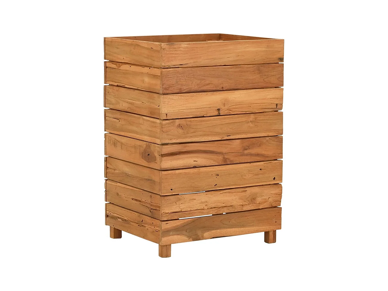 Verhoogd bed 50x40x72 cm gerecycled teakhout en staal