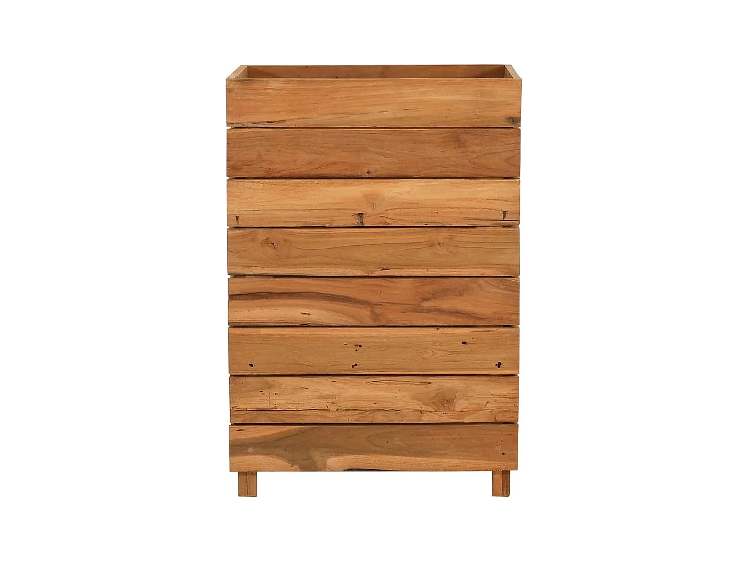 Verhoogd bed 50x40x72 cm gerecycled teakhout en staal