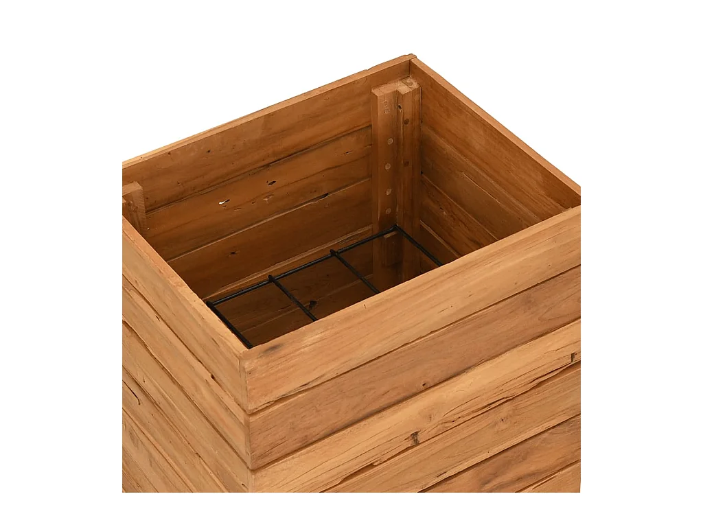 Verhoogd bed 50x40x72 cm gerecycled teakhout en staal