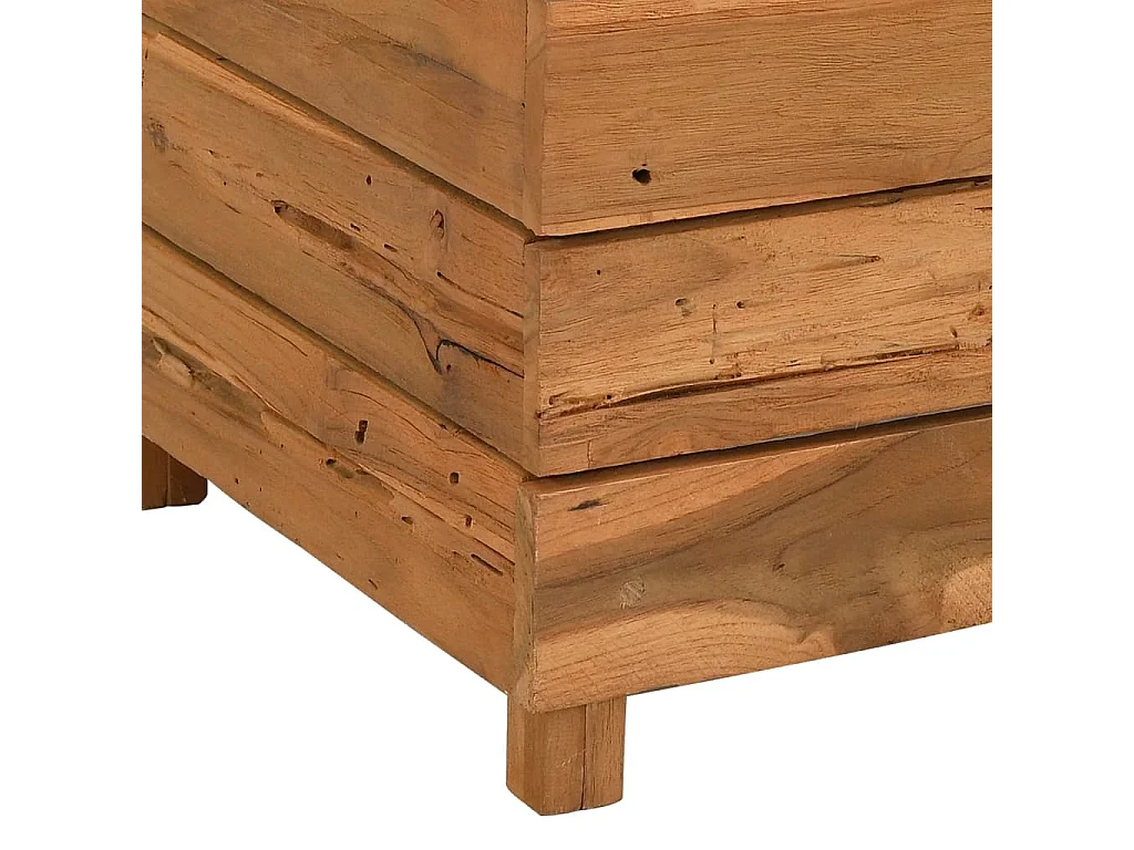 Verhoogd bed 50x40x72 cm gerecycled teakhout en staal