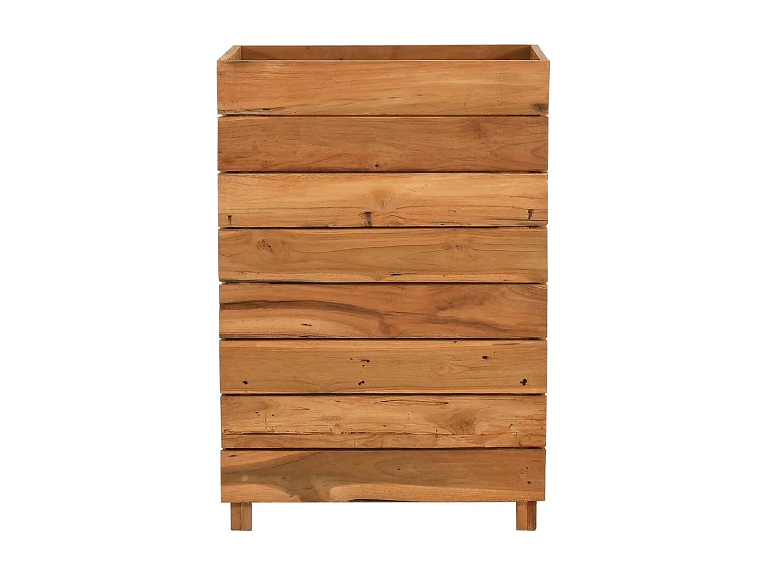 Jardinera elevada 50x40x72 cm madera de teca reciclada y acero