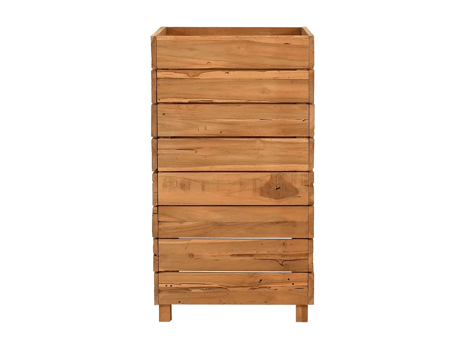 Jardinera elevada 50x40x72 cm madera de teca reciclada y acero