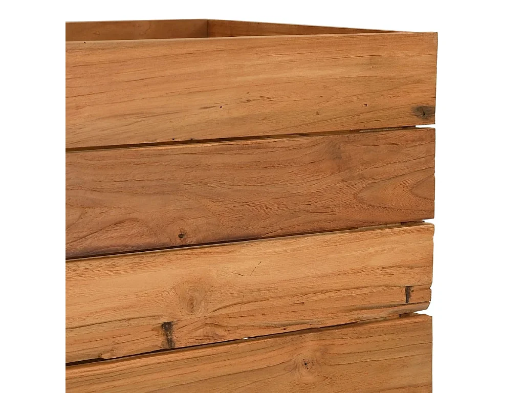 Jardinera elevada 50x40x72 cm madera de teca reciclada y acero