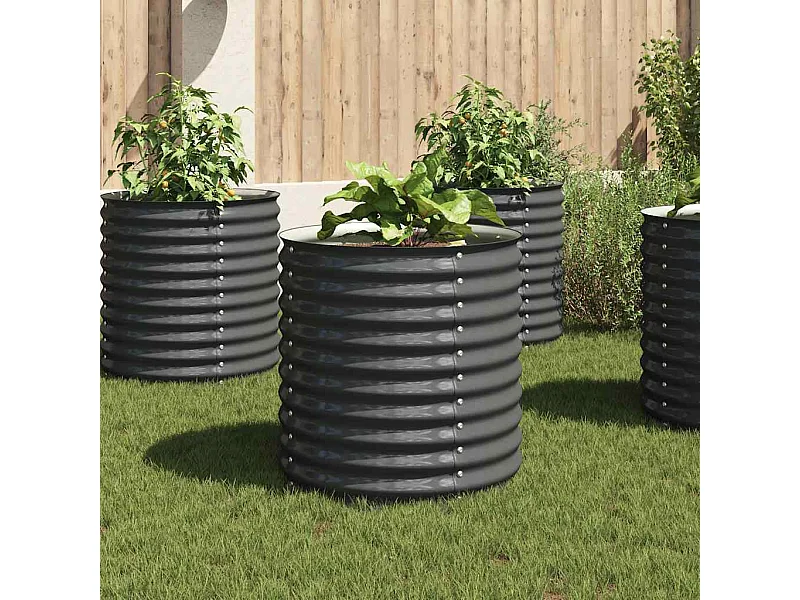 Letto da giardino rialzato 80x80x81 cm Acciaio zincato Grigio