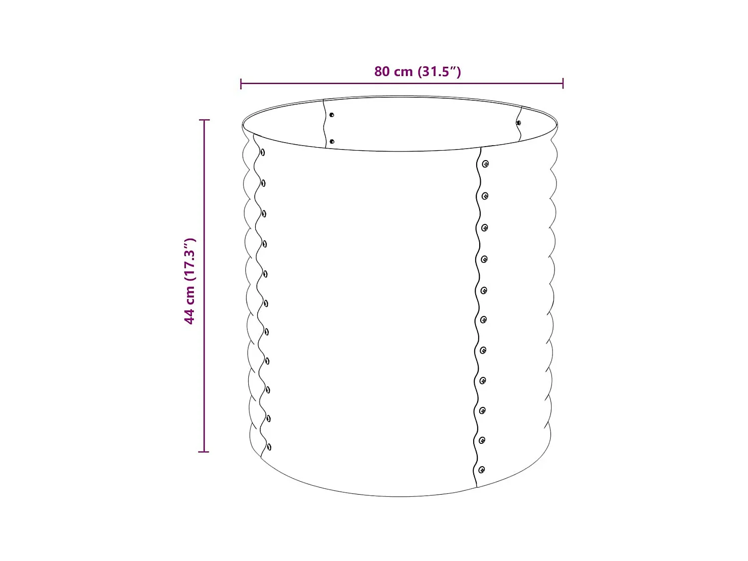 Verhoogd tuinbed 80x80x81 cm Gegalvaniseerd staal Grijs