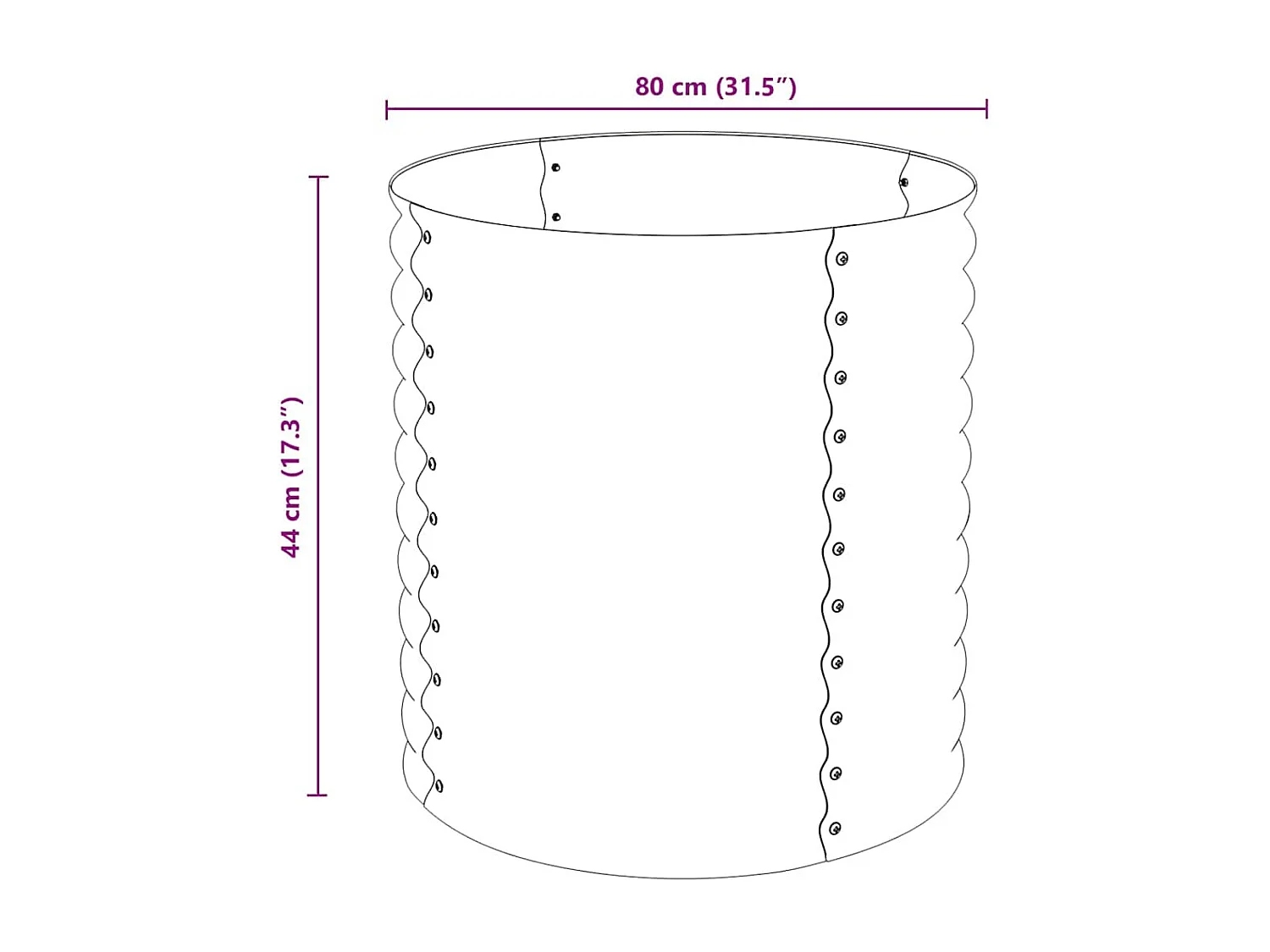 Bancal elevado 80x80x81 cm Acero galvanizado Gris
