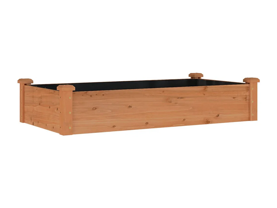 Verhoogde tuinbedliner 120x60x25 cm massief dennenhout