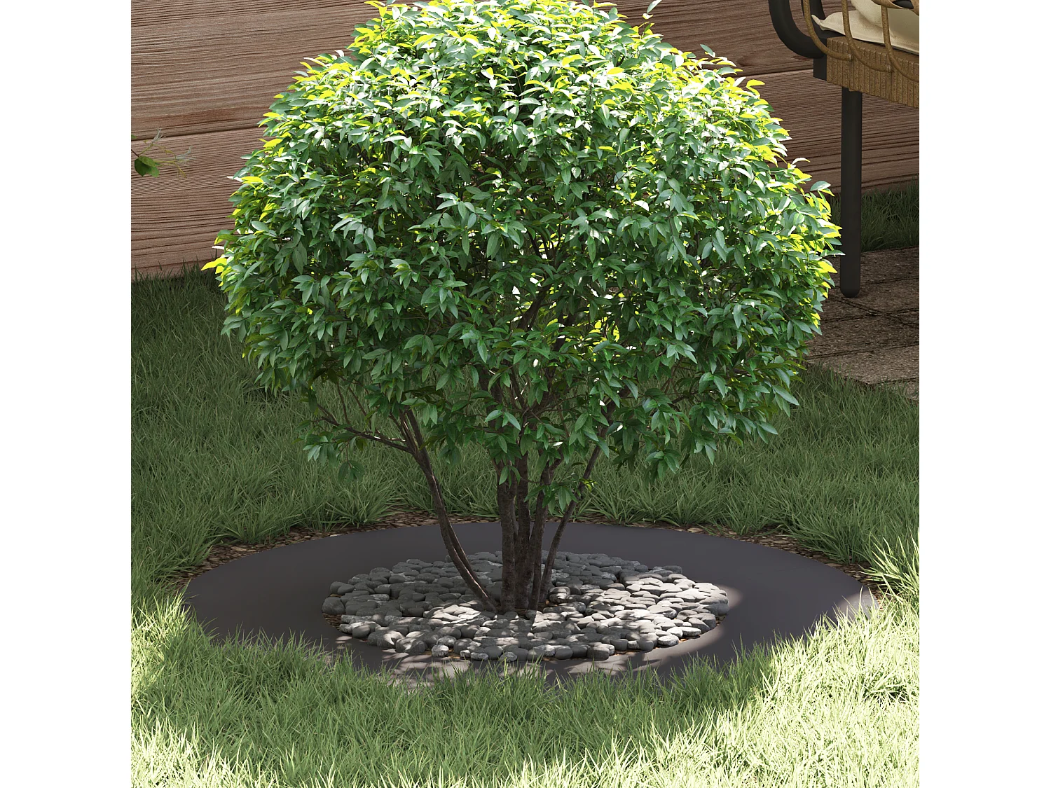 Anneau de Pot en Métal Noir 70 cm de diamètre