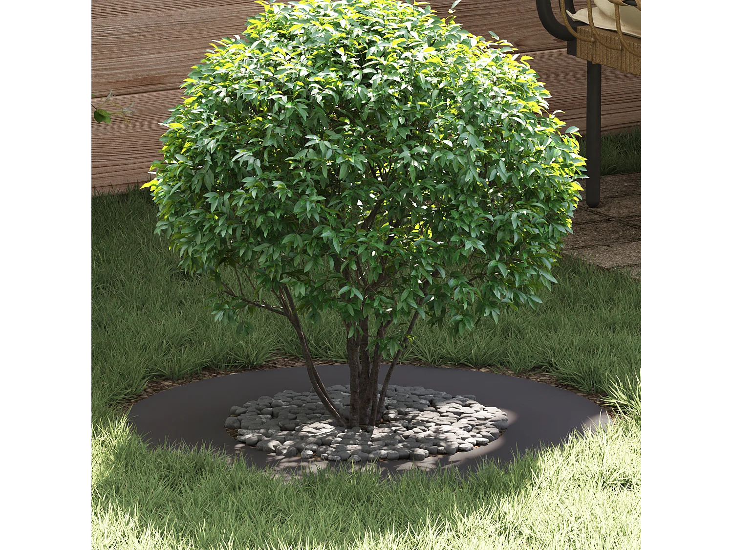 Anneau de Pot en Métal Noir 70 cm de diamètre