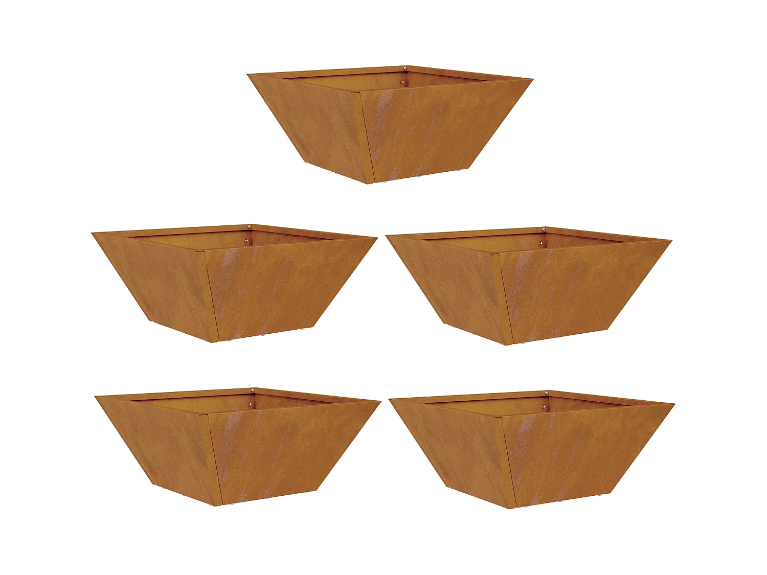 Pots en métal Acier résistant aux intempéries 35 x 35 x 15 cm