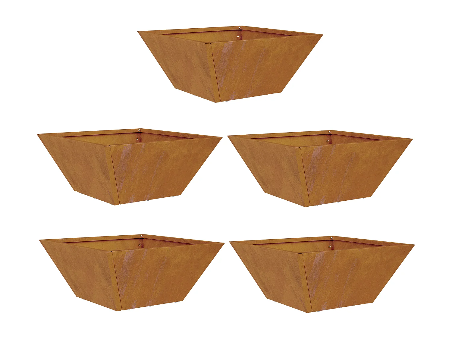 Pots en métal Acier résistant aux intempéries 35 x 35 x 15 cm