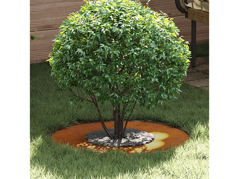 Pot en Acier Corten Acier corten Grand Incrustations Décoratives