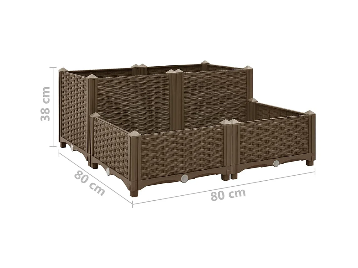Verhoogd bed 80x80x38 cm Polypropyleen
