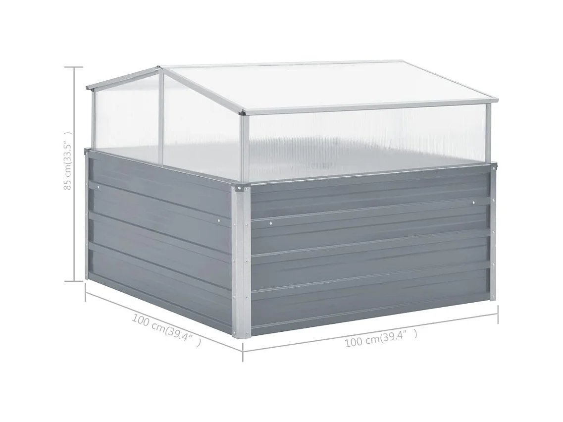 Serre 100 x 100 x 85 cm Grise Acier galvanisé
