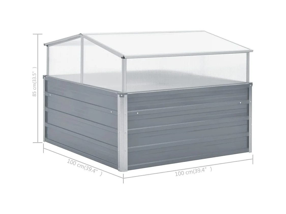 Serre 100 x 100 x 85 cm Grise Acier galvanisé