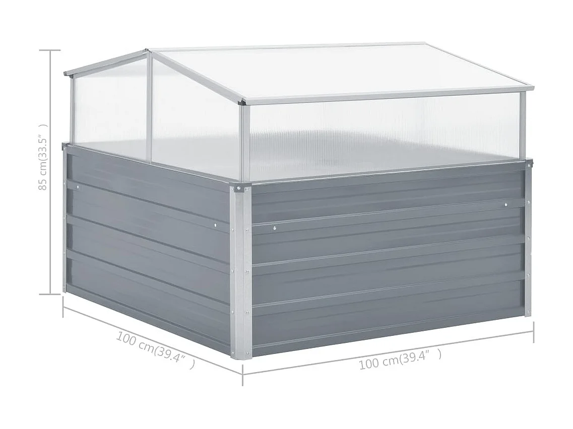 Kas 100 x 100 x 85 cm Grijs Gegalvaniseerd staal