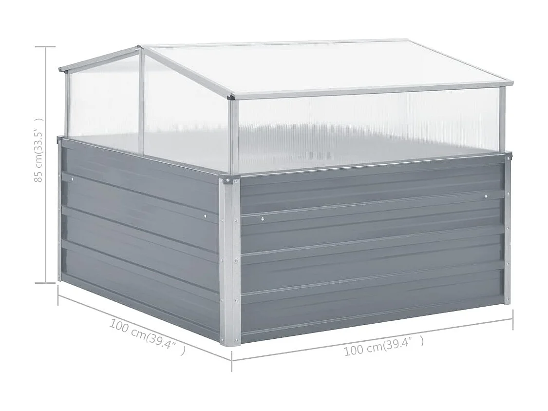 Kas 100 x 100 x 85 cm Grijs Gegalvaniseerd staal