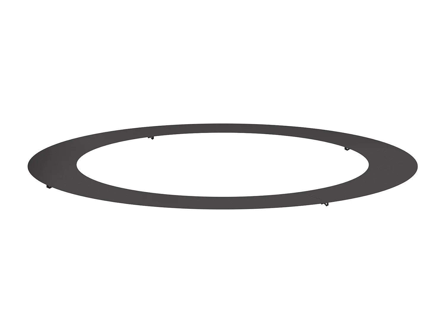 Grote zwarte metalen pot met grote decoratieve inleg