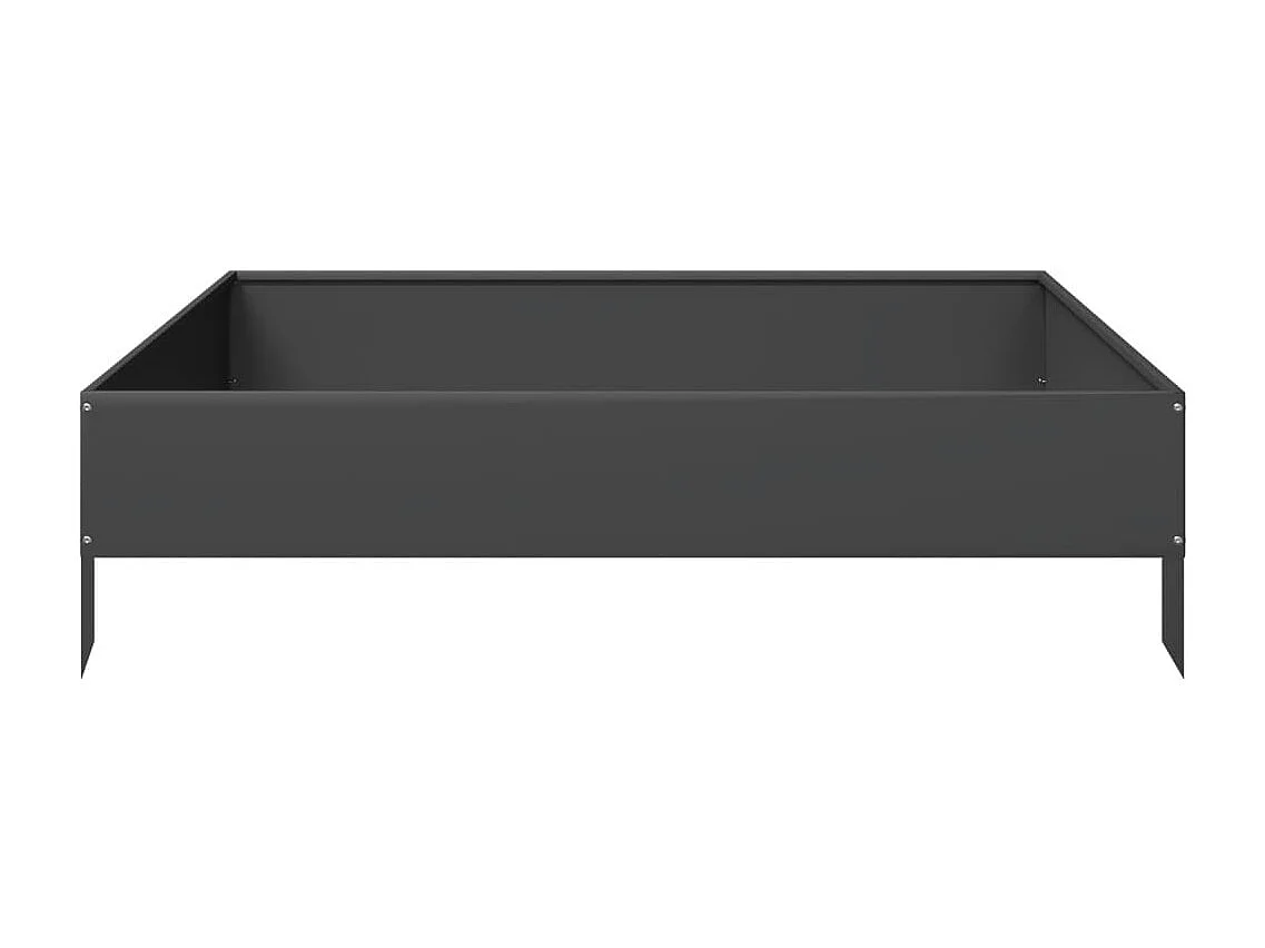 Letto da giardino rialzato nero 100x100x26 cm in acciaio