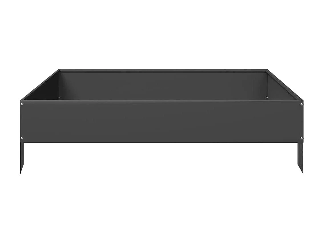 Bancal de jardín elevado negro 100x100x26 cm acero