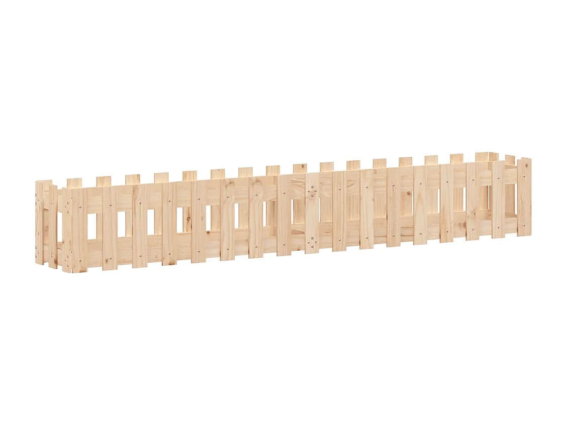 Design verhoogd tuinbed met omheining 200x30x30cm massief grenen