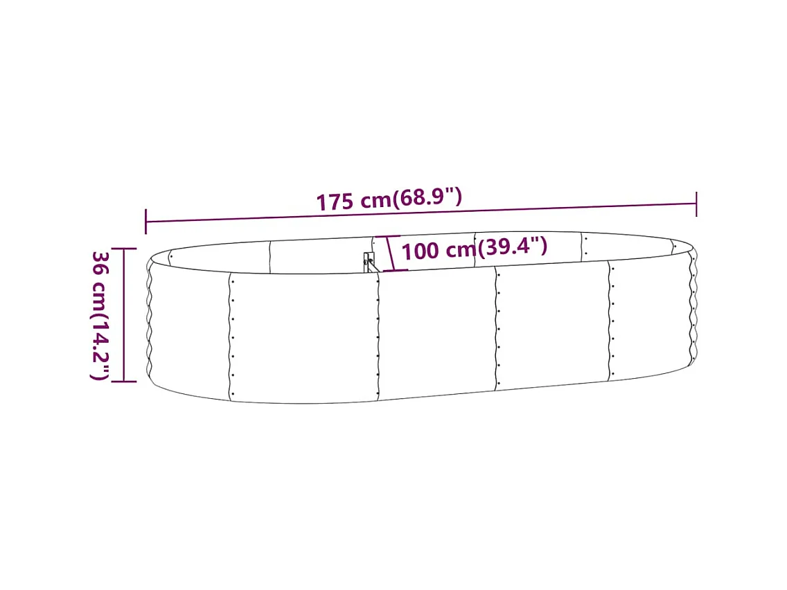 Verhoogd tuinbed gepoedercoat staal antraciet