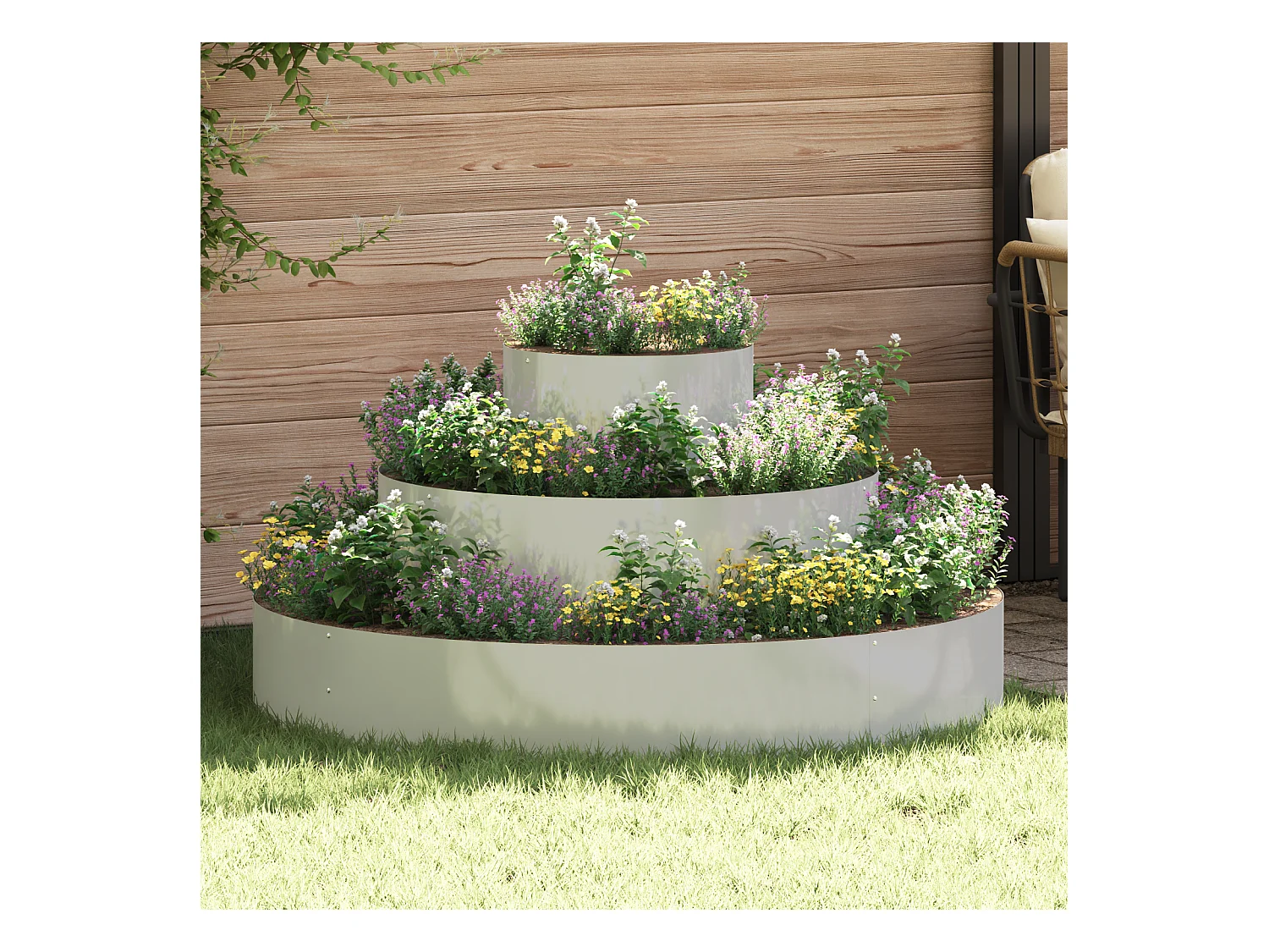 Metalen pot Gegalvaniseerd staal Ø 120 cm Duurzame grote ronde pot