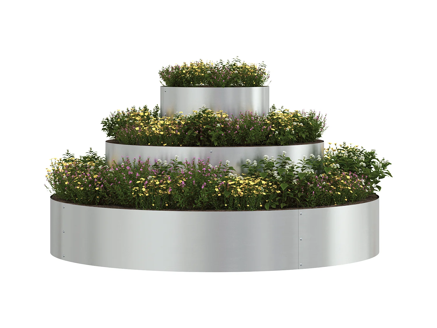 Metalen pot Gegalvaniseerd staal Ø 120 cm Duurzame grote ronde pot