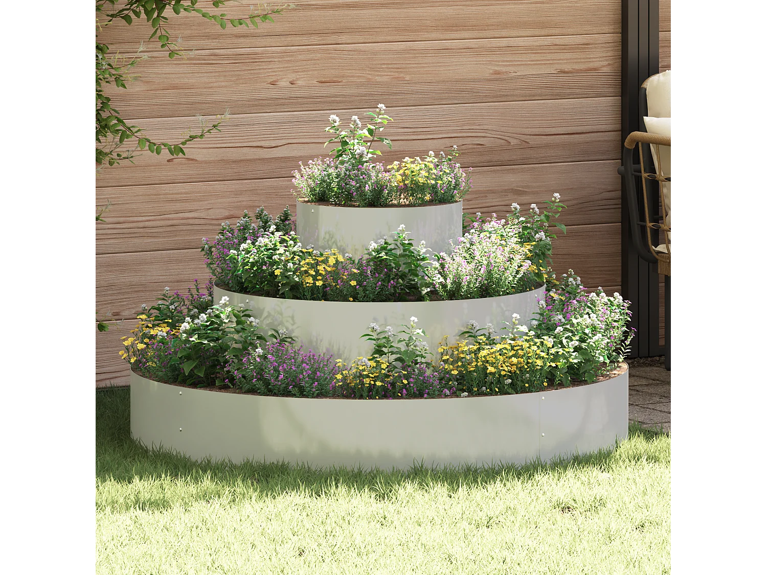 Metalen pot Gegalvaniseerd staal Ø 120 cm Duurzame grote ronde pot