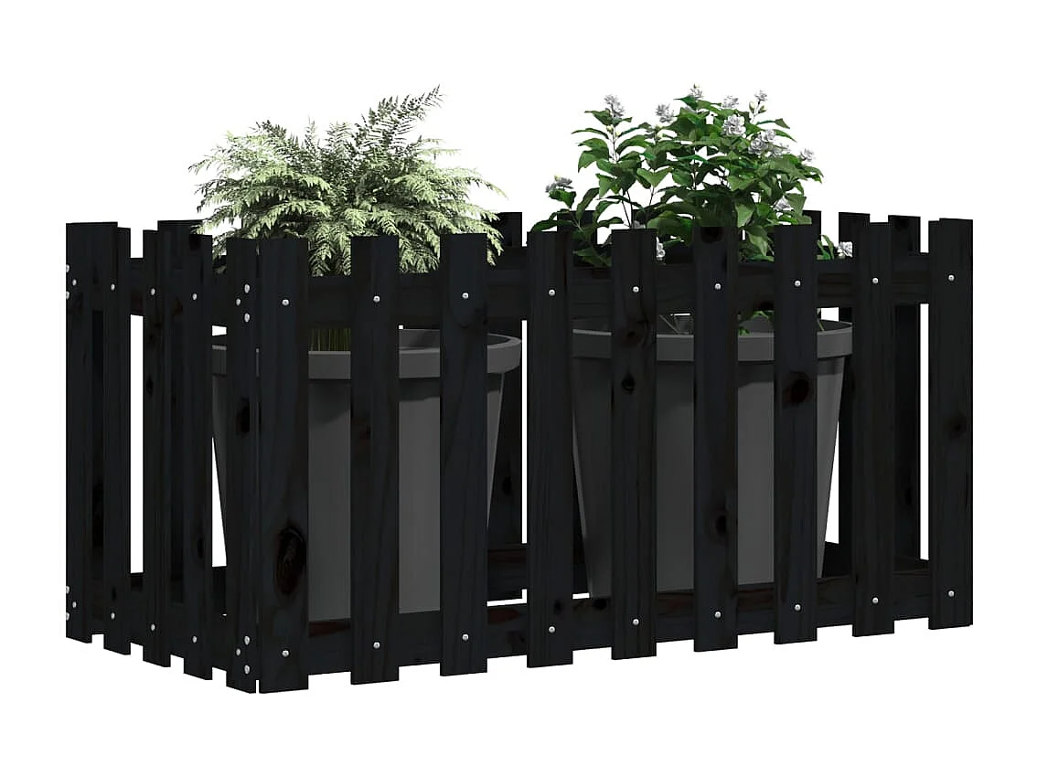 Aiuola rialzata di design con recinzione 100x50x70cm in pino massello