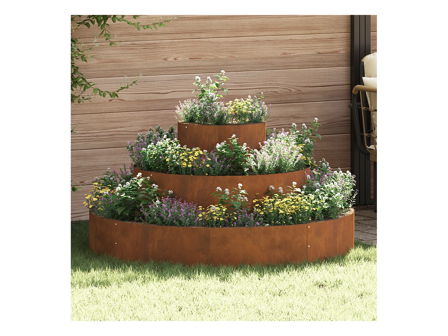 Cortenstaal Metalen Pot Ø 120 cm Decoratieve Inleg