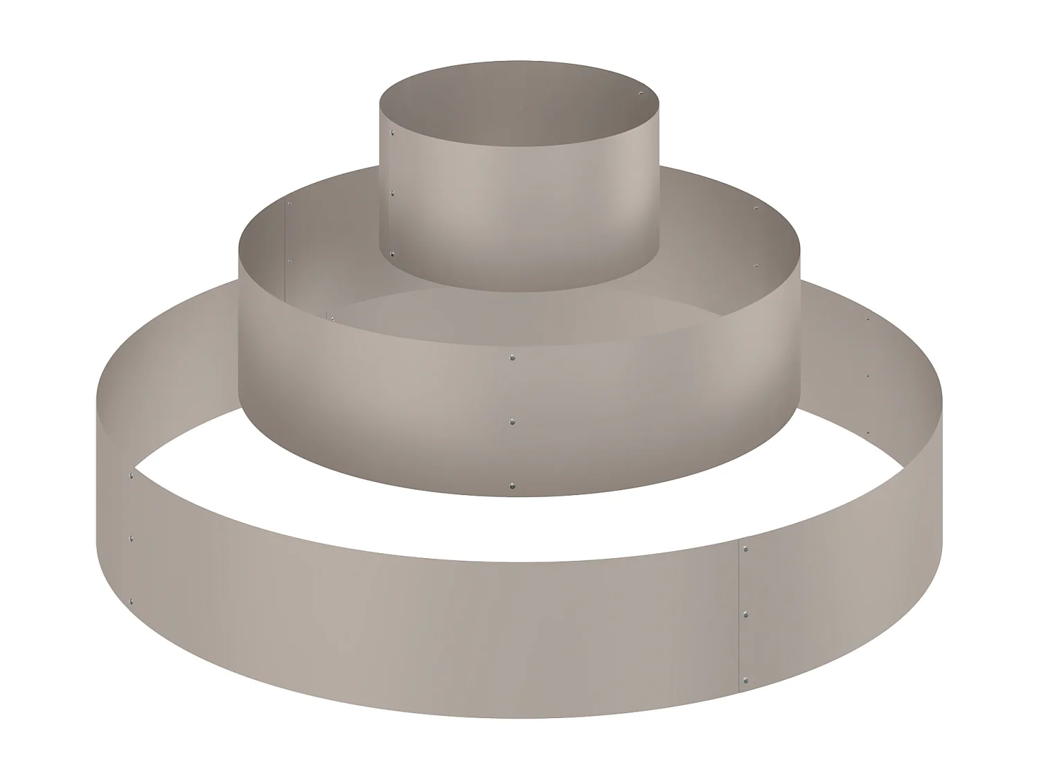 Vaso in acciaio Corten Ø 120 cm con intarsi decorativi